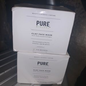 TWO LARGE 9oz Pure Biology Clay masks